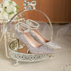 Damen glamouröse High Heels mit elegantem Blumenakzent R&B