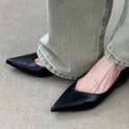 Damen elegante Slipper mit spitzem Zehenbereich und hochwertiger Lederoptik R&B