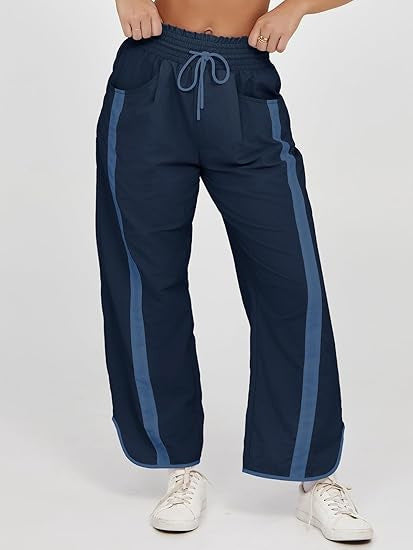 Damen lässige Freizeithose mit Seiteneinsätzen R&B