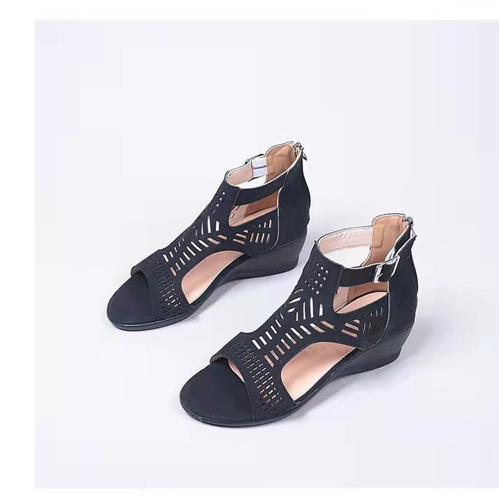 Damen Wedge-Sandalen mit modischem Cut-Out-Design und rutschfester Sohle R&B