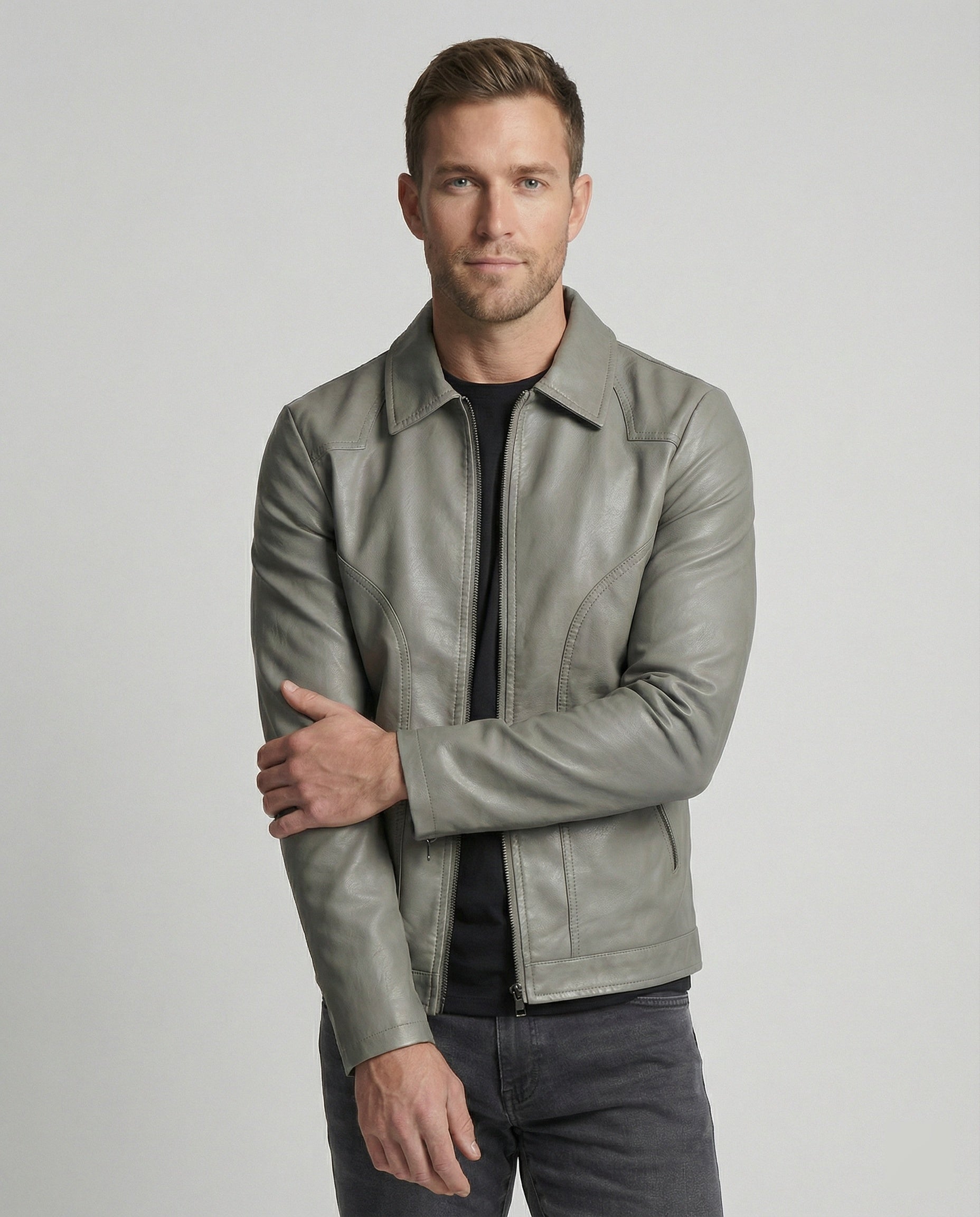 Herren Lederjacke figurbetont