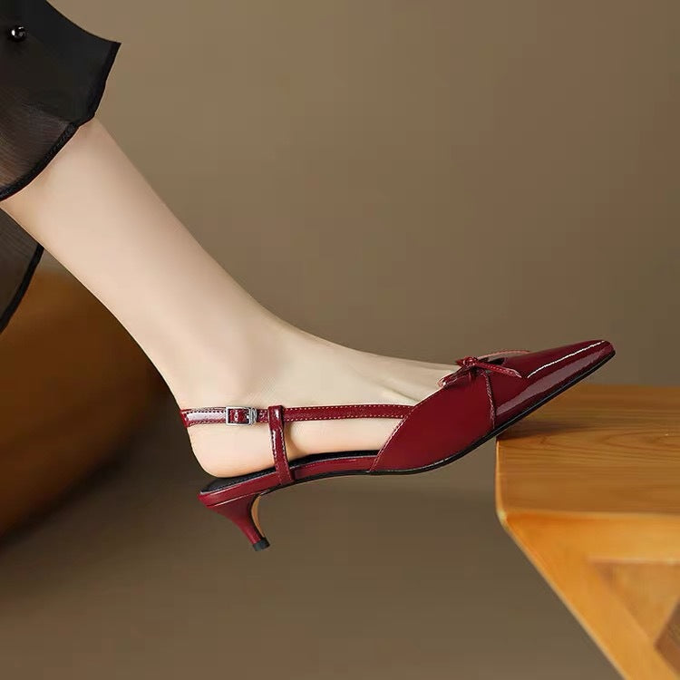 Damen Elegante Slingback-Pumps mit modischem Riemen und feinem Knötchen-Detail R&B