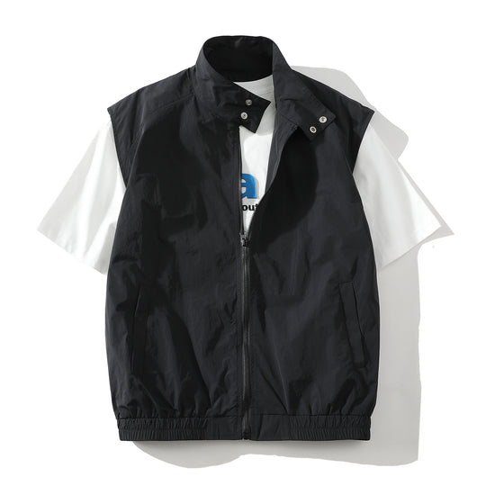 Herren trendige ärmellose Jacke mit modernem Design R&B