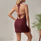 Damen figurbetontes Strickkleid mit Cut-Outs R&B