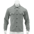 Herren nan Wollmix-Überhemdjacke mit Pattentaschen verdeckter Druckknopfleiste und Hemdkragen R&B