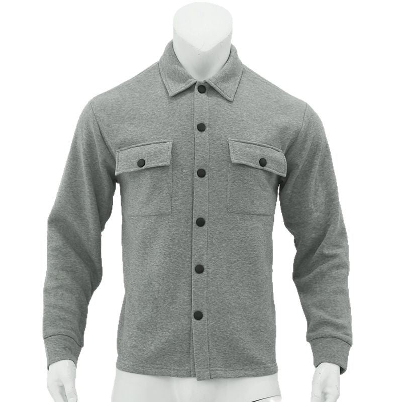 Herren nan Wollmix-Überhemdjacke mit Pattentaschen verdeckter Druckknopfleiste und Hemdkragen R&B
