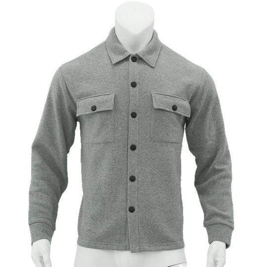 Herren nan Wollmix-Überhemdjacke mit Pattentaschen verdeckter Druckknopfleiste und Hemdkragen R&B
