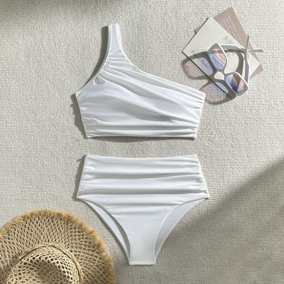 Damen Hochgeschnittenes Bade-Set mit asymmetrischem Oberteil R&B