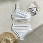 Damen Hochgeschnittenes Bade-Set mit asymmetrischem Oberteil R&B