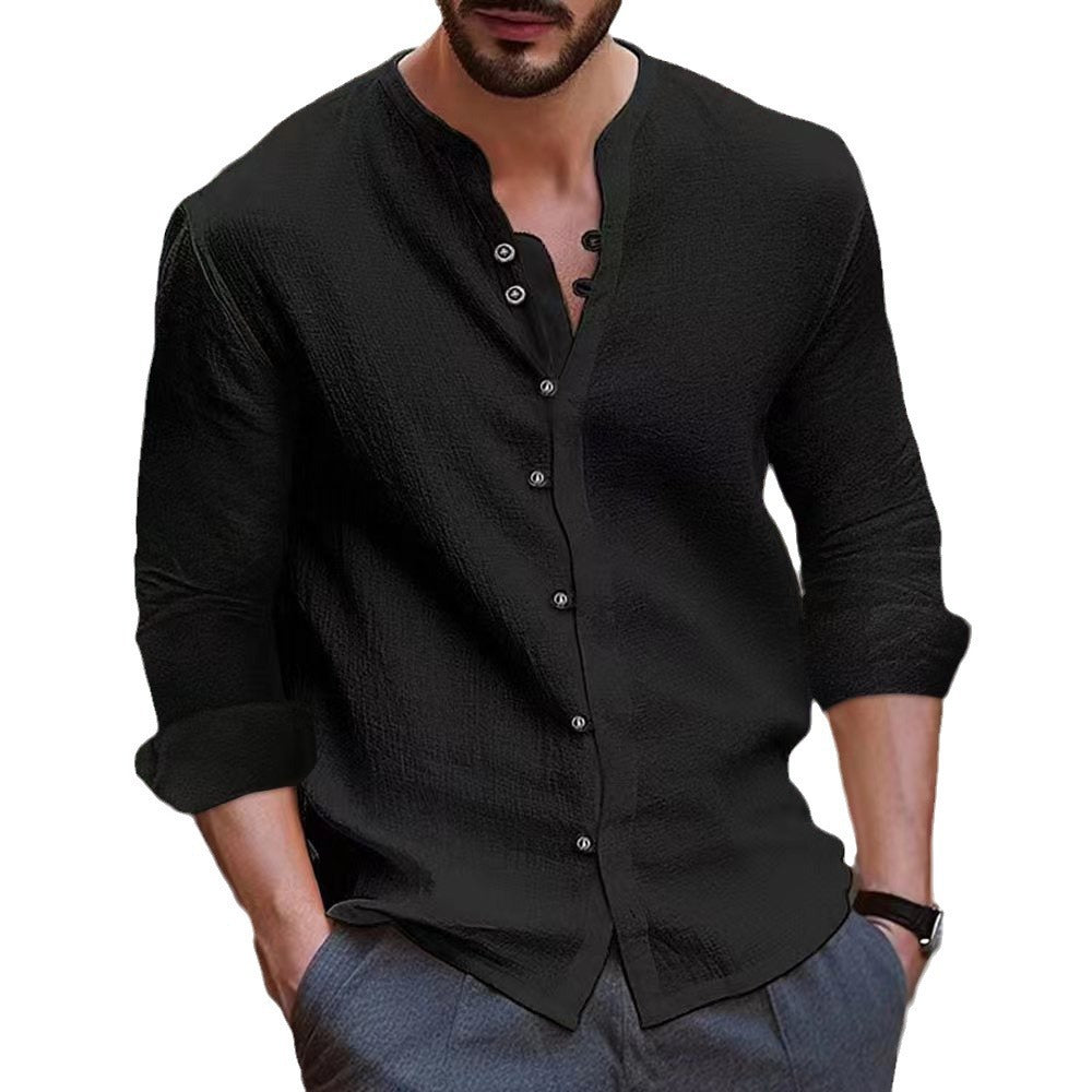 Herren Elegantes Hemd mit Knopfleiste und strukturiertem Design R&B