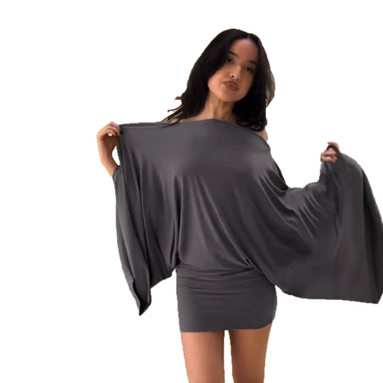 Damen Oversize-Top mit weiten Ärmeln und elastischem Bund R&B