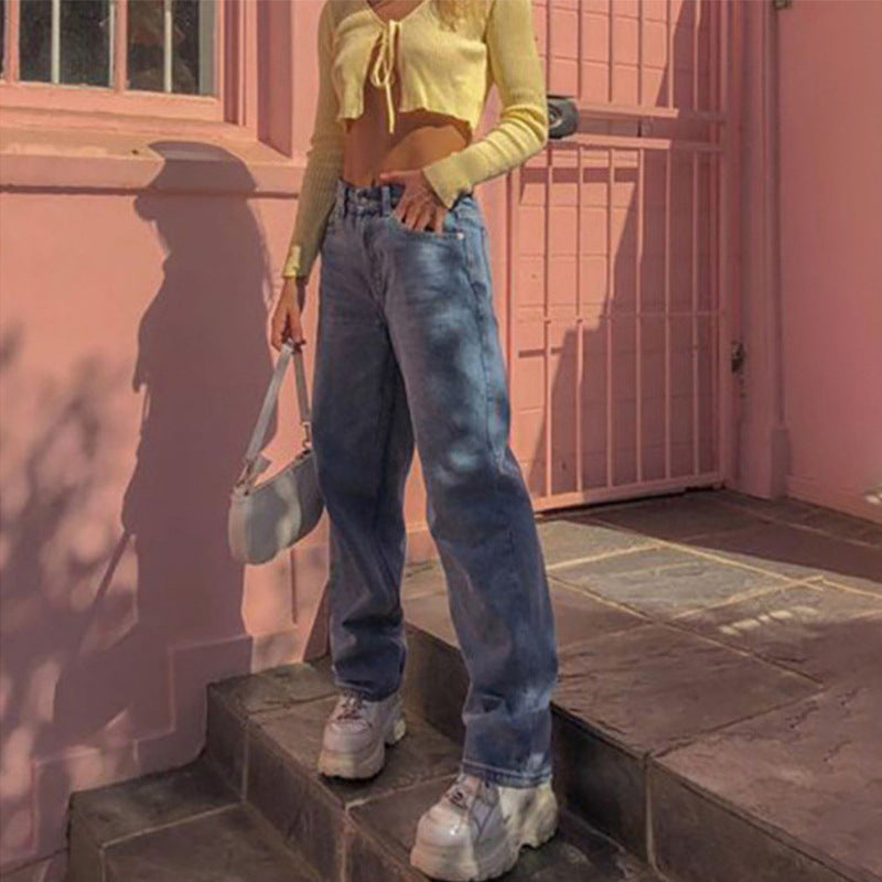 Damen Weitgeschnittene Jeanshose R&B