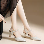 Damen Elegante und funkelnde Slingback-Pumps mit Glitzer R&B