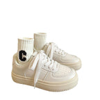 Damen Modische Sneakers mit hoher Sohle und atmungsaktivem Obermaterial R&B
