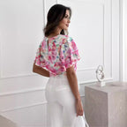 Damen Bluse mit voluminösen Rüschenärmeln R&B