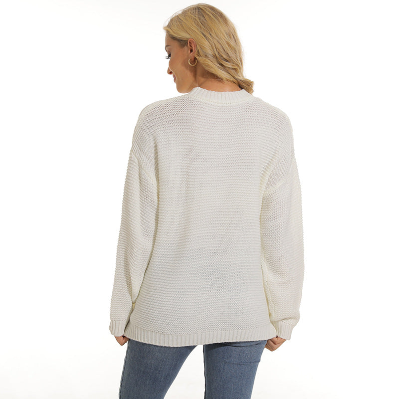 Damen Pullover mit strukturiertem Maschenmuster und bequemem Schnitt R&B