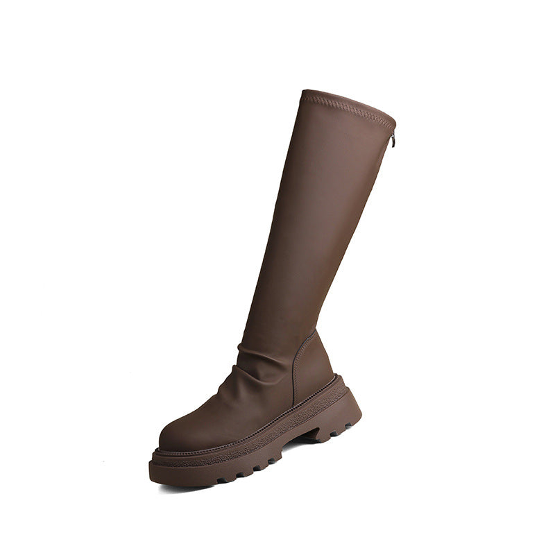 Damen hohe Gummistiefel mit rutschfester Profilsohle und elastischem Schaft R&B