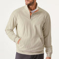 Herren nan geripptes Stehkragen-Sweatshirt mit Knopfleiste, Kängurutasche und Velours-Ellenbogenbesatz R&B