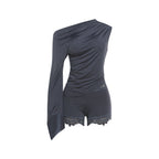 Damen Einteiler mit asymmetrischem Schnitt und elegantem Ärmeldesign R&B