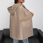 Damen Lange Strickjacke mit durchgehendem Reißverschluss und praktischen Taschen R&B
