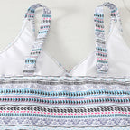 Damen Tankini mit modischem Streifenmuster und bequemen High-Waist-Slip