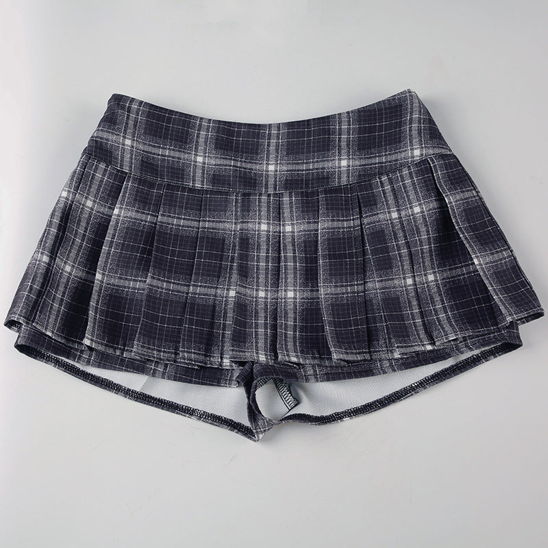 Damen Sportliche Shorts mit modischem Karomuster und elastischem Bund R&B