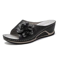 Damen Wedge-Pantoletten mit floraler Applikation R&B