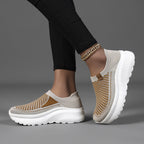 Damen Leichte und atmungsaktive Slip-On Sneakers mit elastischem Schaft