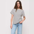 Damen lässiges gestreiftes T-Shirt aus Biobaumwolle R&B