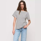 Damen lässiges gestreiftes T-Shirt aus Biobaumwolle R&B