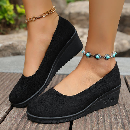 Damen Komfortable Ballerinas mit Keilabsatz R&B