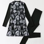 Damen Langarm Schwimmdress und Leggings Set R&B