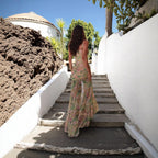 Damen Maxi-Kleid mit verführerischem Schlitz und elegantem Rüschendesign R&B