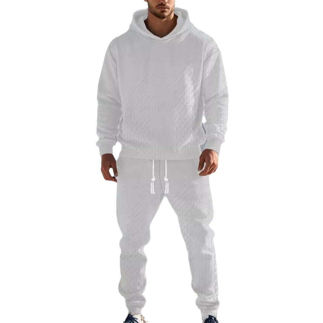 Herren kuscheliges Freizeit-Set mit Kapuze und elastischem Bund R&B