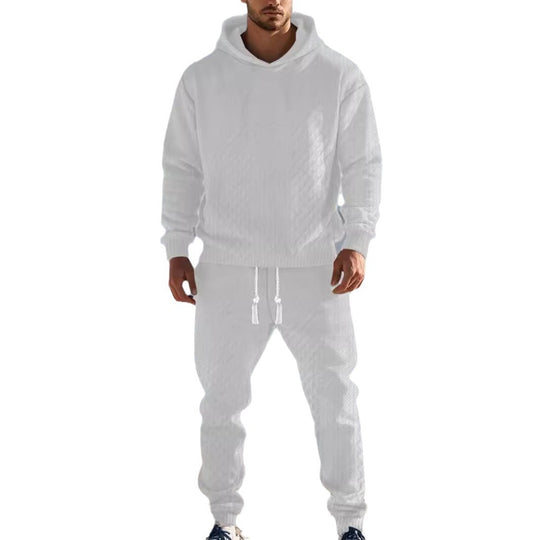 Herren kuscheliges Freizeit-Set mit Kapuze und elastischem Bund R&B