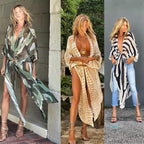 Damen elegantes Kaftan-Kleid mit einzigartigem Camouflage-Design und Taillengürtel R&B