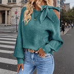 Damen lässiger Pullover mit besonderem Schulterdesign R&B