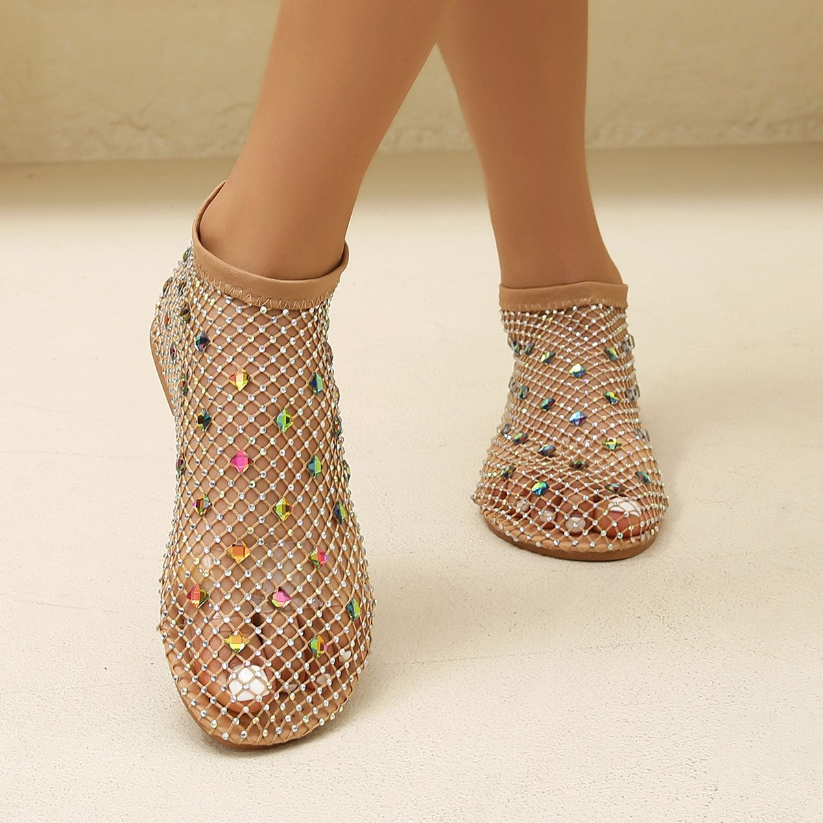 Damen Glitzernde Mesh-Sandalen R&B