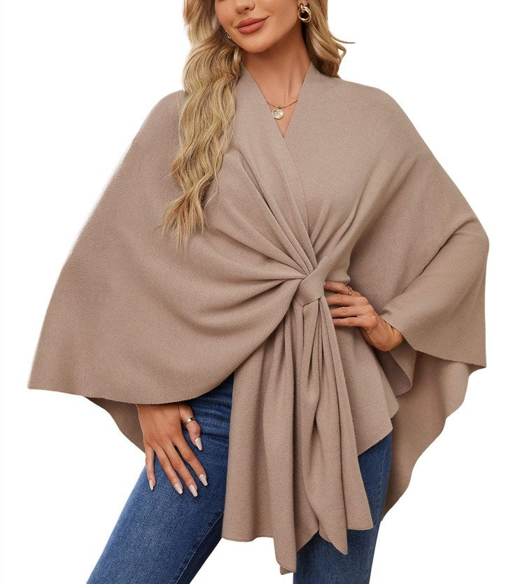 Damen Eleganter Wickelpullover mit asymmetrischem Schnitt R&B