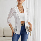 Damen Blazer mit Spitzenärmel und eleganter Passform R&B