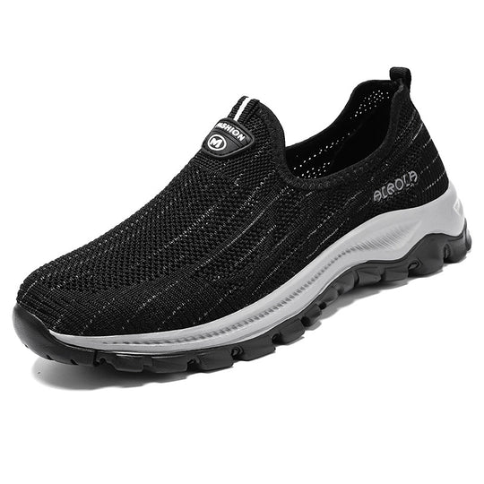Damen Sportliche Slip-On Schnürschuhe mit atmungsaktiver Oberflächenstruktur und dämpfender Sohle R&B