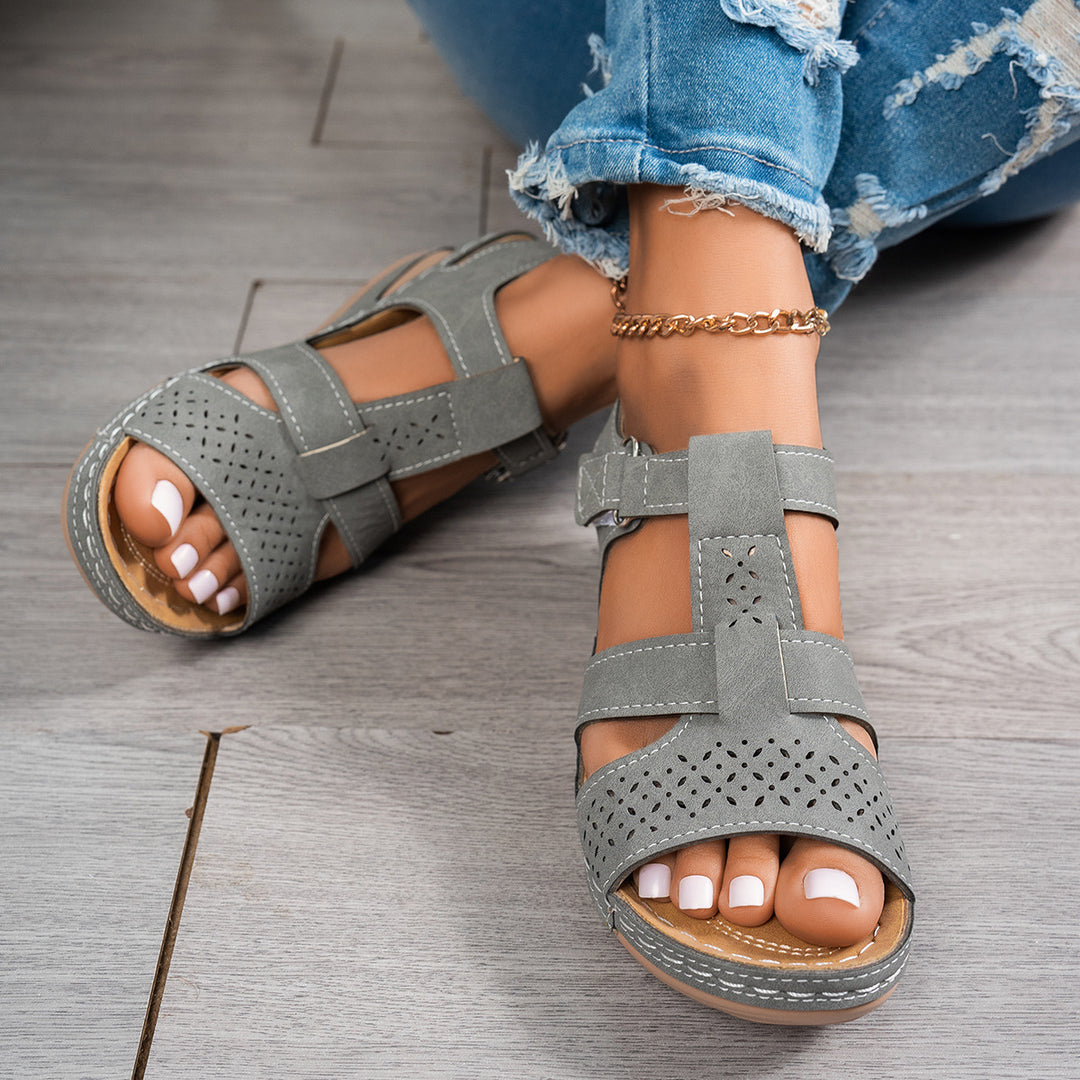 Damen bequeme Komfortsandalen mit atmungsaktiven Cut-Outs R&B