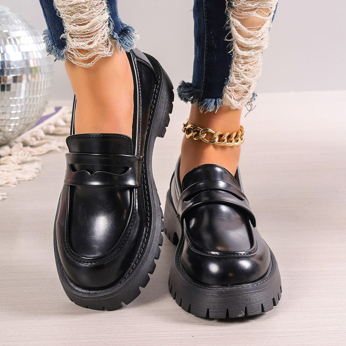 Damen Mokassins mit rutschfester Profilsohle und modischer Applikation R&B