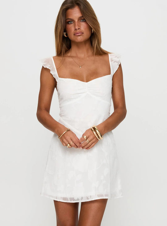 Damen Elegantes Sommerkleid mit zarten Rüschendetails und gerafftem Oberteil R&B