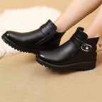 Damen Elegante und warme Stiefeletten mit modischer Schnallenverzierung R&B