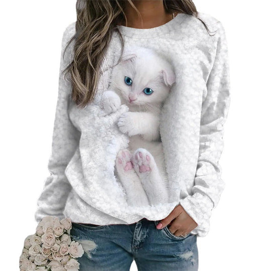 Damen Sweatshirt mit niedlichem Tiermotiv R&B