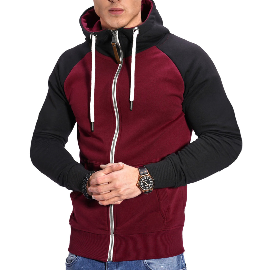Herren raffinierter Kapuzenpullover mit hochwertigem Reißverschluss R&B