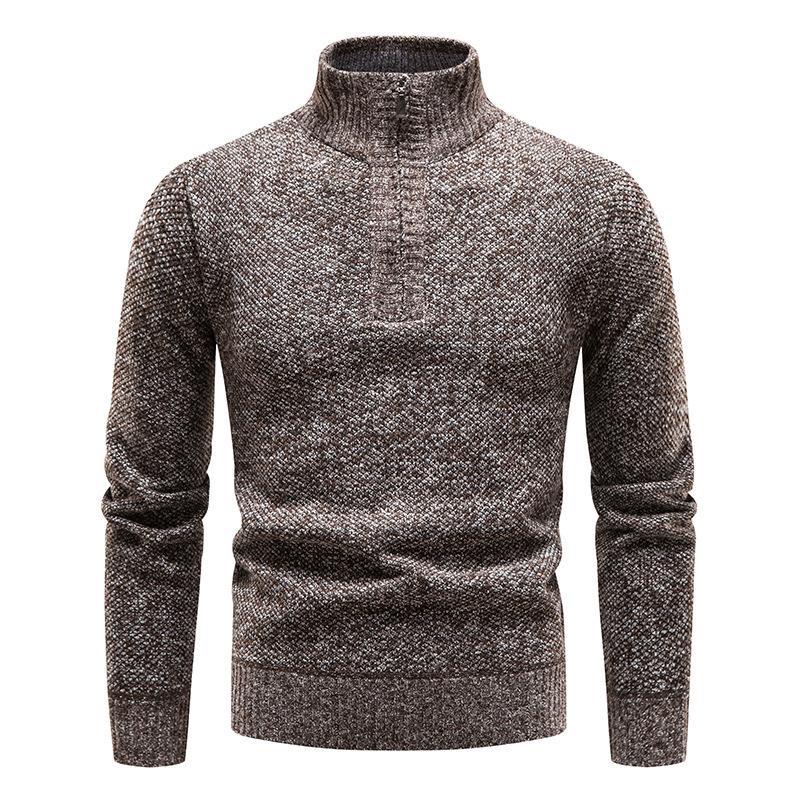 Herren Pullover mit halbem Reißverschluss und strukturiertem Design R&B