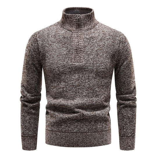 Herren Pullover mit halbem Reißverschluss und strukturiertem Design R&B