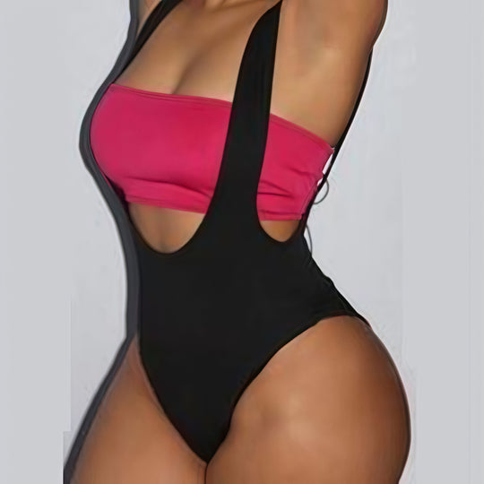Damen Badeanzug mit modernem Cut-Out-Design und verstellbaren Trägern R&B